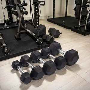 Portable 100kg Fitness Hexagonal Solide Livre En Fonte Haltères <span class=keywords><strong>28mm</strong></span> Poids Libres En Caoutchouc Hex Haltère Ensembles pour La Gym À Domicile - Product Image 1