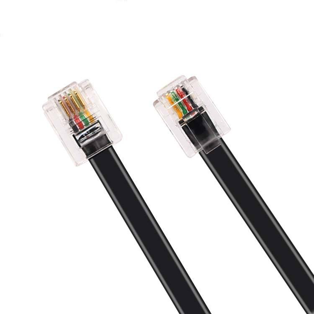 Customized Black White RJ11 6P4C TO RJ45 8P4C Spiral Cable Telephone Handset Coiled Cable