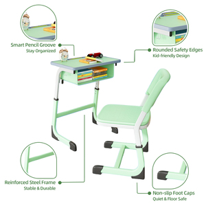 Chaises et tables de classe à faible MOQ, bureau d'étude pour étudiants, ensemble bureau et chaise d'école - Product Image 2