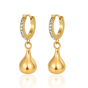 B085 Venta al por Mayor de Joyería de Acero Inoxidable Chapada en Oro de 18k, Pendientes Colgantes de Estrella y Corazón con Circonita y Perla, Estilo Vintage, para Mujer, Regalo - Product Image 4