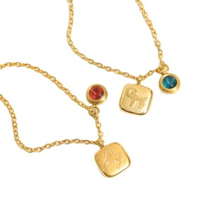 Collar con colgante <span class=keywords><strong>de</strong></span> metal cuadrado con 12 signos del zodiaco <span class=keywords><strong>de</strong></span> acero inoxidable vintage chapado en oro PVD <span class=keywords><strong>mes</strong></span> piedra natal collares regalos <span class=keywords><strong>de</strong></span> joyería - Product Image 5