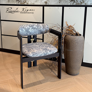 Keynes Wood Frame Dining <b>Chair</b> Floral Pattern Fabric Upholstered Armchair Factory Direct Commercial Furniture - Product Image 4