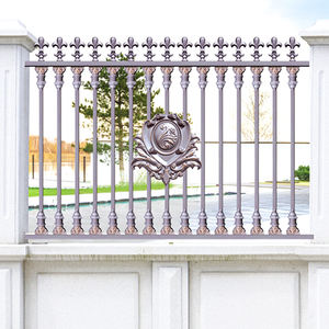 Clôture <span class=keywords><strong>en</strong></span> métal aluminium simple avec capuchons de poteaux de clôture décoratifs modélisés <span class=keywords><strong>en</strong></span> 3D à bas prix <span class=keywords><strong>en</strong></span> fonte noire - Product Image 4