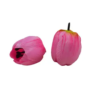2024 4,5 cm heiße einzelne Mini-Simulation Großhandel bunte Blume Wand Seide künstlicher Tulpe Rose Knospenkopf