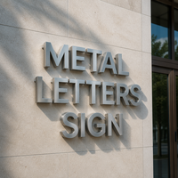 Lettres métalliques 3D personnalisées avec logo or champagne pour enseignes murales de devanture de magasin et d'entrée de studio – Vente en gros de lettres métalliques