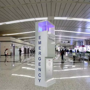 Téléphone d'urgence de station routière à lumière bleue du fabricant, version <span class=keywords><strong>IP</strong></span>, numérotation automatique, avec support sur poteau KNZD-25 - Product Image 1