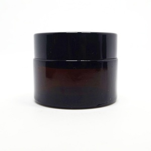 30g 50g Empty Luxury Cosmetics Body Cream Packaging Amber Facial Cream Jar Glass <b>Container</b> with Gold Rotary Lid - Product Image 5