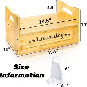 Wooden <b>Laundry</b> Detergent Rack With Dispenser Stand For Cleaning Supplies <b>Organization</b> Space Saving <b>Storage</b> Solution - Product Image 4