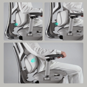 <span class=keywords><strong>HBADA</strong></span> X7 avec suivi lombaire entièrement automatisé, appui-tête 4D 720 °   Chaise de bureau ergonomique intelligente pivotante grise avec accoudoirs réglables - Product Image 4