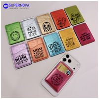 Porte-cartes de crédit en cuir PU personnalisable avec logo couleur, gravure laser, portefeuille magnétique vierge avec gravure laser, porte-cartes de téléphone