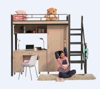 Lit superposé moderne en métal Xingyuan avec bureau et armoire pour dortoir, école, hôtel, chambre à coucher