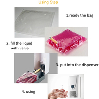 Personnalisé 500ml 1L transparent sac en boîte liquide gel désinfectant pour les mains savon recharge pochette