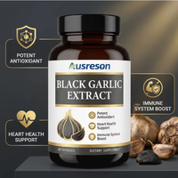 Ausreson OEM Capsules d'extrait d'ail noir pur biologique en gros – Complément pour la santé cardiaque et immunitaire – Capsules d'ail noir chinois