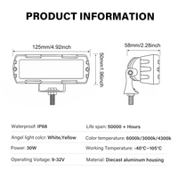 Feux de signalisation d'avertissement pour voiture RCJ 6led, feux de détresse clignotants, feux de détresse pour camion, remorque, lampe de balise, feux latéraux LED pour voiture 12v