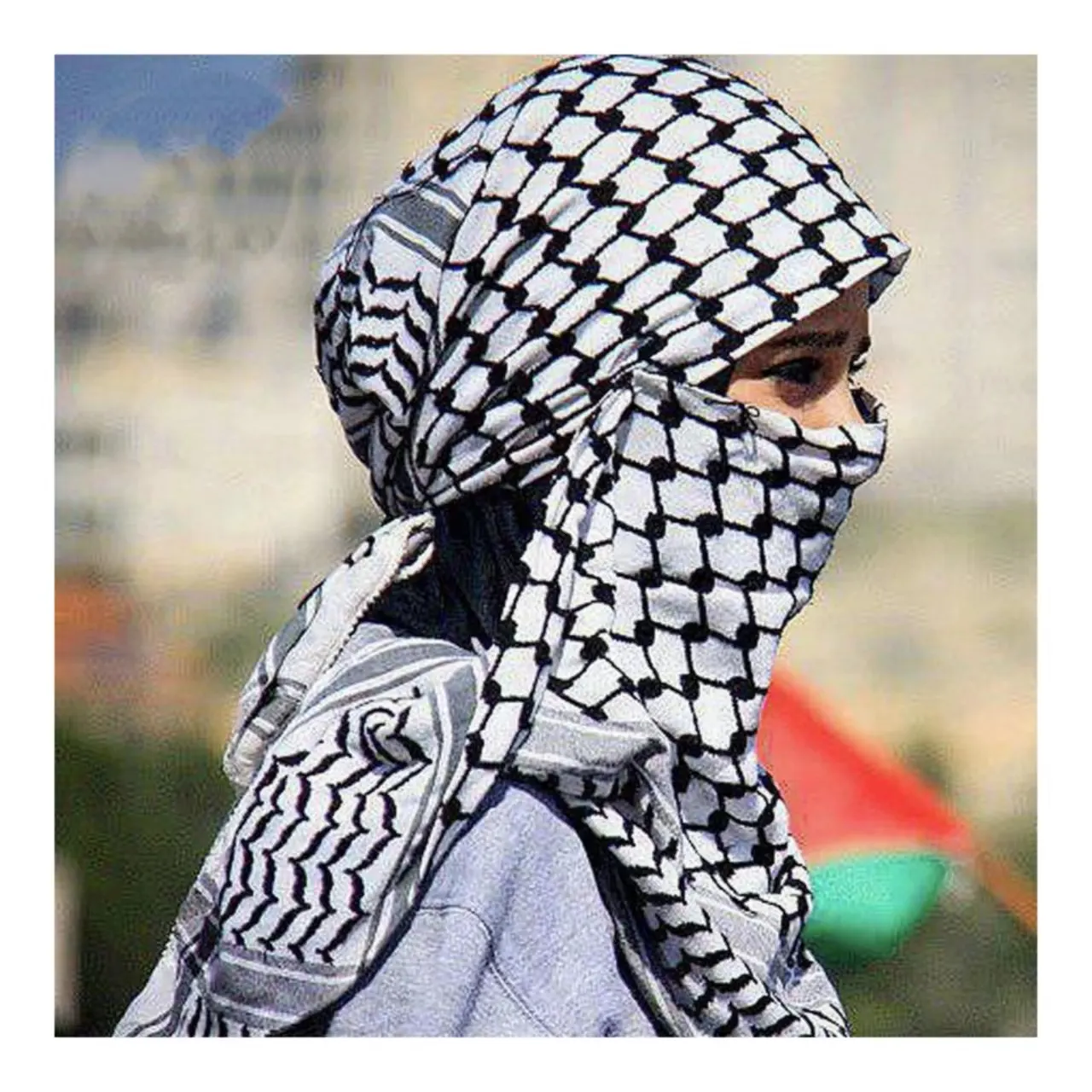 CCY Ready Stock Palästina Hijab Keffiyeh Kopftuch Arabische Männer Schwarz-Weiß Shemagh Kuffiyeh Yashmagh kufiya Schal