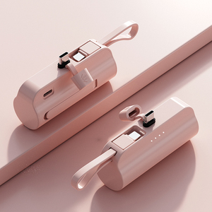 Mini Power Bank 5000mah Powerbank avec câbles intégrés, compact, <span class=keywords><strong>petite</strong></span> <span class=keywords><strong>taille</strong></span>, chargeur <span class=keywords><strong>portable</strong></span> 5000 MAh pour téléphone - Product Image 4