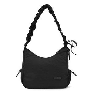 Chic sac plissé pour femme avec fermeture à glissière facile à transporter comme épaule ou bandoulière parfait pour un usage quotidien shopping - Product Image 5