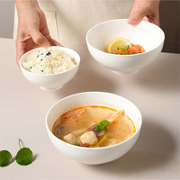 Bol à riz en porcelaine blanche renforcée, résistant aux éclats, vaisselle ronde pour hôtels, restaurants, traiteurs, vente en gros