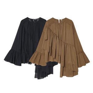 PB&ZA Blusas <span class=keywords><strong>de</strong></span> Gasa para Mujer, Otoño 2025, Nueva Moda, Estilo Casual, Vintage, Manga Larga, Camisas Femeninas, Blusas Chic - Product Image 1