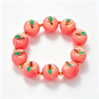 Bracelet artisanal en forme de noyau de fruit, perles fantaisie en forme de poire, bijoux d'été pour femme, cadeau