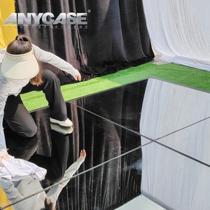 Piste de danse miroir sans couture en verre trempé pour événement de mariage piste de danse acrylique argentée pour les <span class=keywords><strong>salons</strong></span> professionnels - Product Image 1