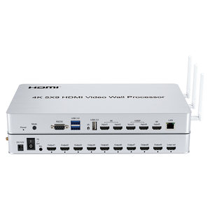 ตัวควบคุมวิดีโอวอลล์ <span class=keywords><strong>HDMI</strong></span> 4K 5 ทาง พร้อมพอร์ต USB 3.0 สำหรับต่อจอภาพหลายจอ รองรับการต่อแบบ 2x2 2x3 <span class=keywords><strong>2x4</strong></span> 3x3 1x5 พร้อมฟังก์ชัน PIP หมุน และเลื่อน รองรับการเชื่อมต่อผ่าน RS232 - Product Image 1