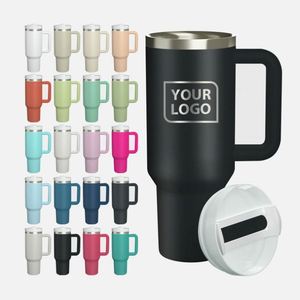 Bouteille d'eau isotherme sous vide à double paroi de 40 oz avec logo personnalisé, en acier inoxydable, tasse à café d'extérieur avec poignée – Vente chaude - Product Image 3