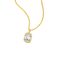 Collar de Cadena con Colgante de Plata de Ley 925 Certificada por Fábrica, con Moissanita y Zirconia, Lote Pequeño, Logotipo Personalizado, OEM, ODM