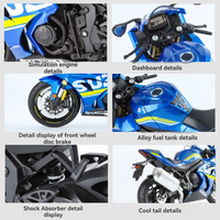 Moulé sous pression 1:9 alliage moto GSX-1000R métal modèle Collection roue avant direction choc abse modèle orption moto modèle jouets