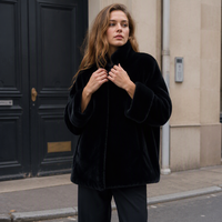 En stock, liquidation : Manteau de luxe en fausse fourrure de vison pour femme, col montant, élégant, veste d'hiver, offre spéciale, vêtement d'extérieur décontracté
