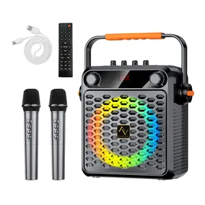 New Style Mini Portable Bluetooth Karaoke Speakers with Wireless Microphones Home Theatre Stereo Sound Nice Looking Outdoor Even