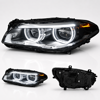 Nouvel ensemble de phares LED 6000K BK pour BMW Série 5 F10 2011-2017 avec feux de jour Angel Eyes améliorés