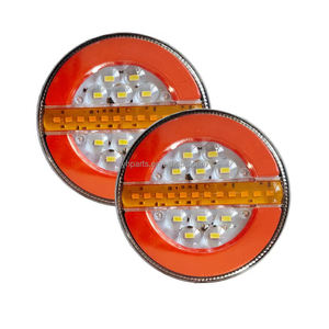 Feu arrière rond à LED Hamburg pour camion, feu stop de pare-chocs arrière, feu de position DRL, clignotant séquentiel pour remorque, bus, fourgonnettes, 4x4, 12V 24V - Product Image 3