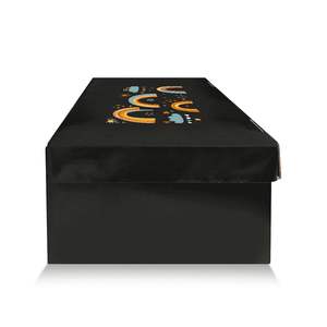 Custom Image Black Shoe <b>Box</b> Rectangle Durable Stackable Wardrobe <b>Storage</b> Organizer <b>Cardboard</b> Single Tier - Product Image 5