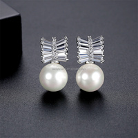 2014 nuevo diseño de concha de moda pendientes de lujo elegante estilo de boda al por mayor pendiente de zircon