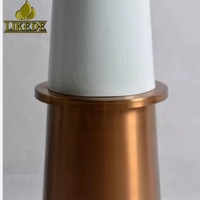 Socle de table rond luxueux à double colonne en fer blanc avec revêtement en poudre et piédestal brossé en acier inoxydable or rose