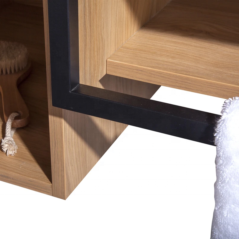 Nouveau 48 Pouces Mur Simple Vasque Vanité de Salle De Bain En Bois avec Porte-Serviettes