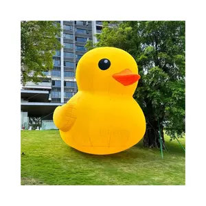 Khổng lồ lớn khổng lồ 10ft 20ft tùy chỉnh màu vàng cao su Inflatable vịt với LED ánh sáng cho bán Inflatable giáng sinh vịt