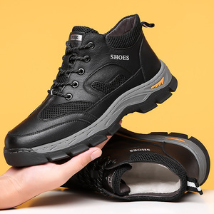 Botas de senderismo de invierno para hombre, forradas de lana, cálidas, informales, para exteriores, con cordones, aislantes, color negro, talla 42 - Product Image 4