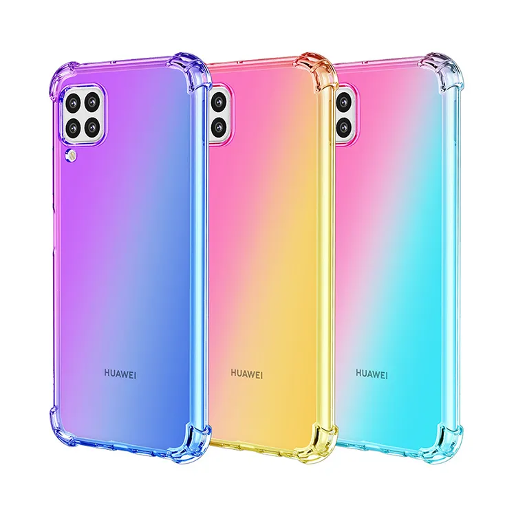 Unique Style Anti Fall Italic Gradual Change Rainbow Colors Phone Case For Huawei NOVA 8 SE