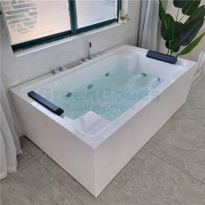 Baignoire de Massage en acrylique <span class=keywords><strong>pur</strong></span> pour 2 personnes, grand espace, <span class=keywords><strong>Spa</strong></span> à jets d'air, bain à remous, offre spéciale - Product Image 4