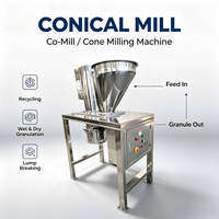 Broyeur conique en acier inoxydable pour matériaux humides et secs, granulateur de matériaux en vrac, machine de réduction de taille pour le recyclage alimentaire et chimique