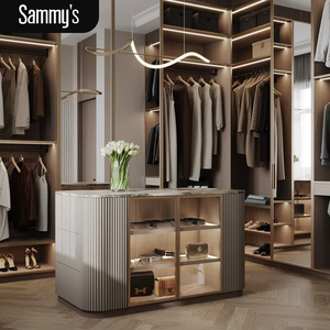 Armario de Dormitorio Sammy de Alta Calidad <span class=keywords><strong>con</strong></span> Puerta de Vidrio Marrón, Armario <span class=keywords><strong>con</strong></span> Cajones, Mueble de Madera para Dormitorio de Adultos - Product Image 1