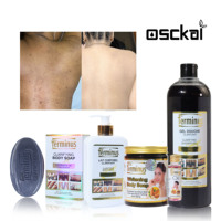 Ensemble de soins corporels OEM personnalisé Osckai Terminus pour l'élimination des taches brunes, exfoliant, éclaircissant, anti-âge, pour blanchir la peau du corps, 4 en 1