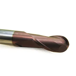 Yüksek kaliteli HRC65 2 flüt katı karbür topu burun freze kesicisi End Mill R1-R10mm CNC işleme seti yönlendirici Bit