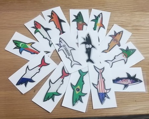 2025 Tốt Nhất Bán Tự Động Collant Paul Cá Mập Sticker Cá Mập Cờ Decal Màu Rắn Xe Nhãn Dán Trang Trí Dán Tùy Chỉnh - Product Image 5