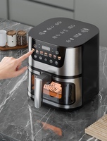 Friteuse à air 2026 domestique grande capacité multifonctionnelle intelligente avec vision, cuisson sans huile, en acier inoxydable, friteuse électrique