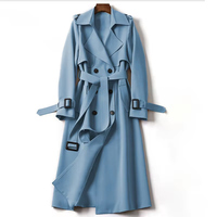 Coupe-Vent Mi-Long Ohsisa pour Femme, Style Rétro Décontracté, Veste Imperméable Vintage Printemps-Automne