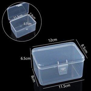 Transparent Plastic <b>Storage</b> <b>Box</b> 11.5x8x6.5cm With Lid For <b>Tools</b> Hardware Parts Organizing Bin Rectangle Shape PP Material - Product Image 1