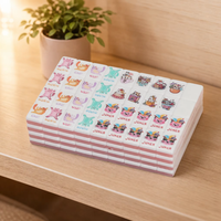 Nouvel ensemble de mahjong américain de luxe en acrylique breveté 2026, tuiles à motif Jelly Cat double couche, portable, pour 4 joueurs, écologique